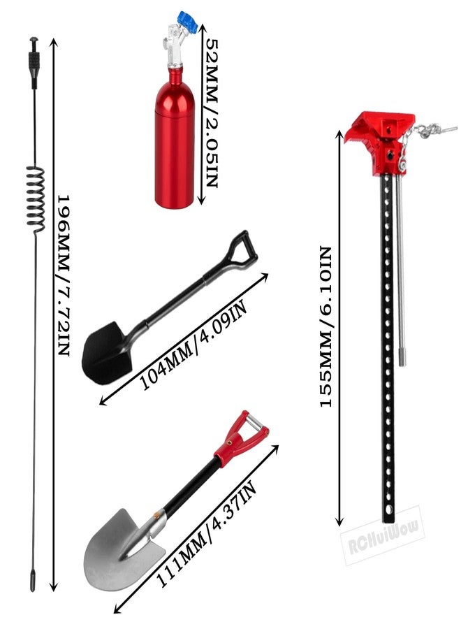 RCHuiWow RC Crawler Simulation Decoration Upgrades Part for SCX10 TRX4 TRX6 Red cat,Shovel,Storage Bag,Antennas,Pot Bag,Monkey Pole,Oil Drum Set,Large outsourcing,ARB Bag,Suitcase,Tent,Red - Image 4